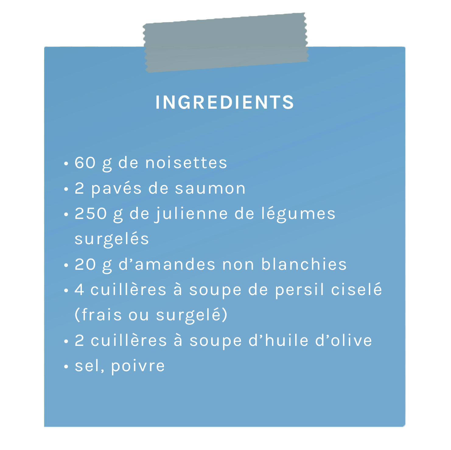 ingrédients saumon en croûte d'amande
