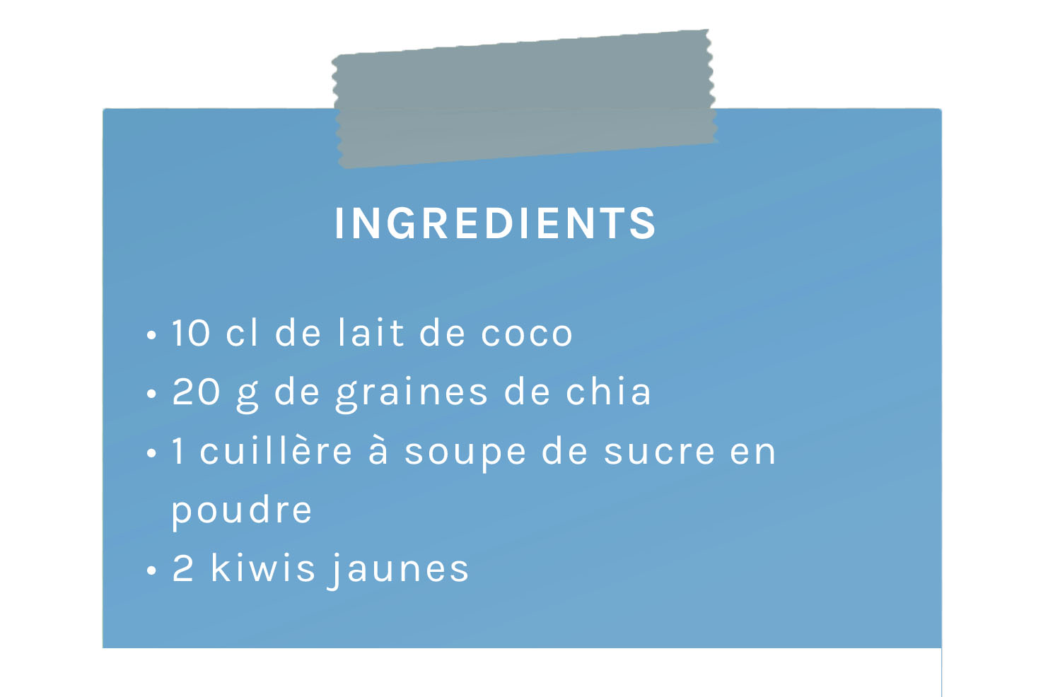 ingrédients pudding aux graines de chia