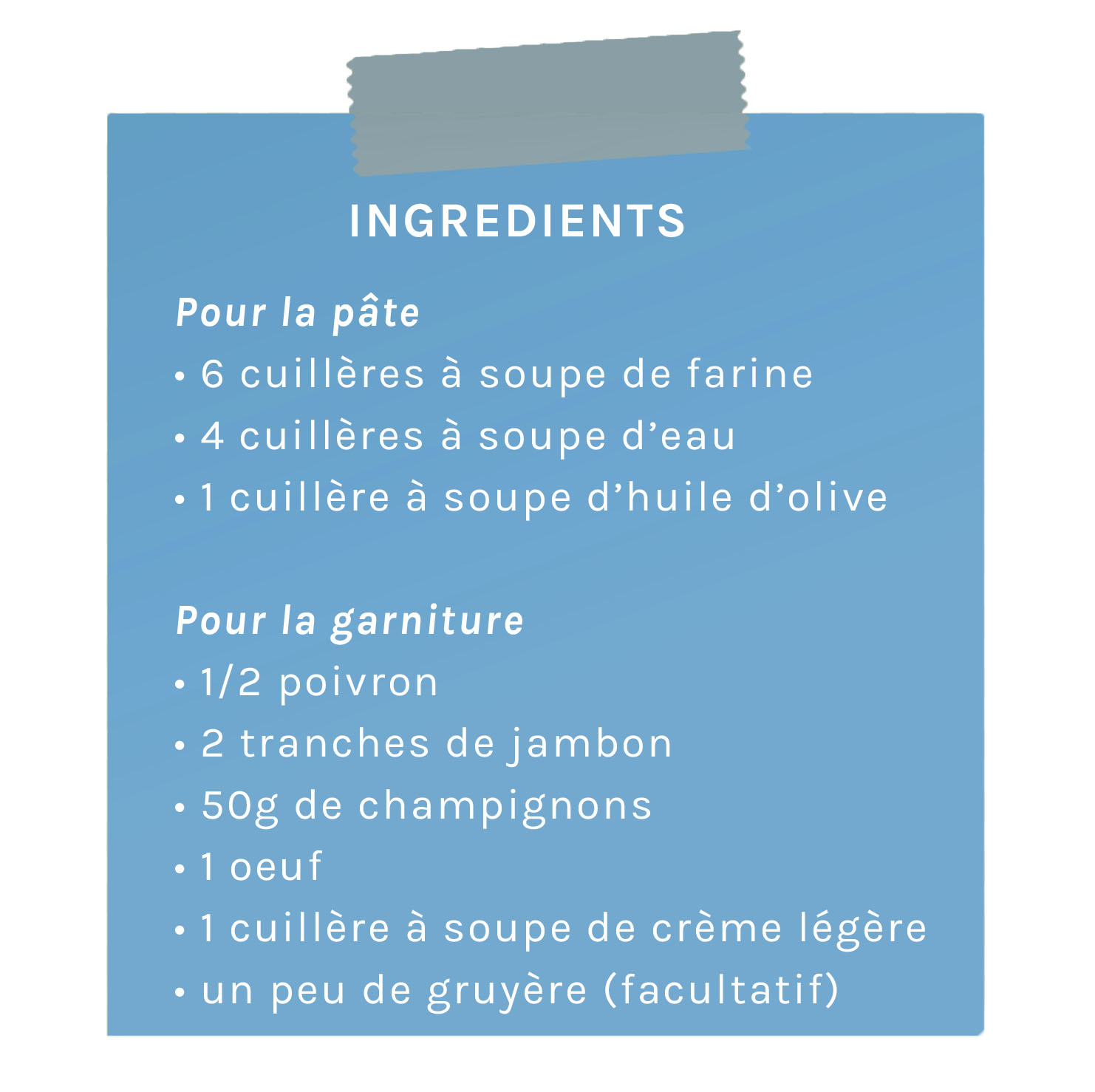 ingrédients mini-quiches poivron jambon, champignons