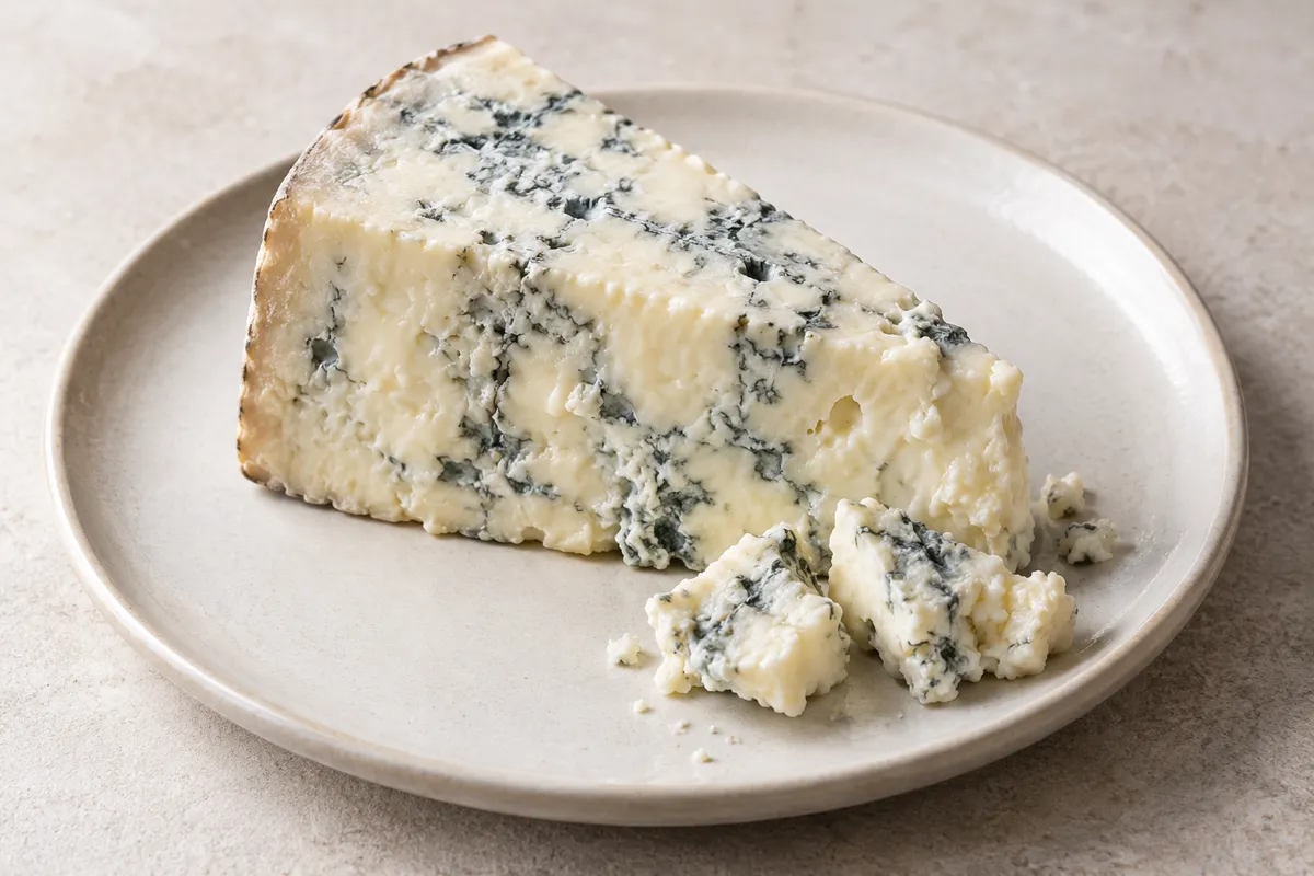 Gorgonzola sur un fond de lin clair.