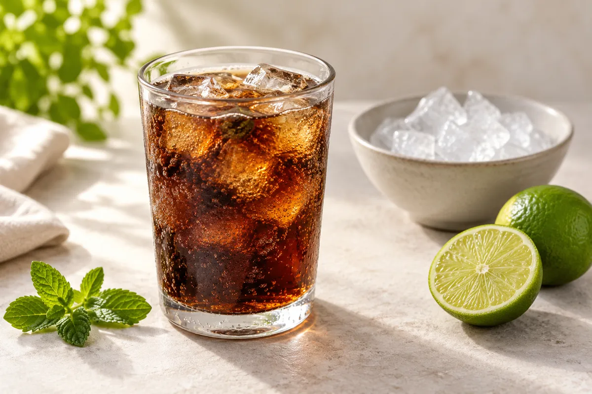 Sodas zéro dans un bol, sur un fond de lin clair.