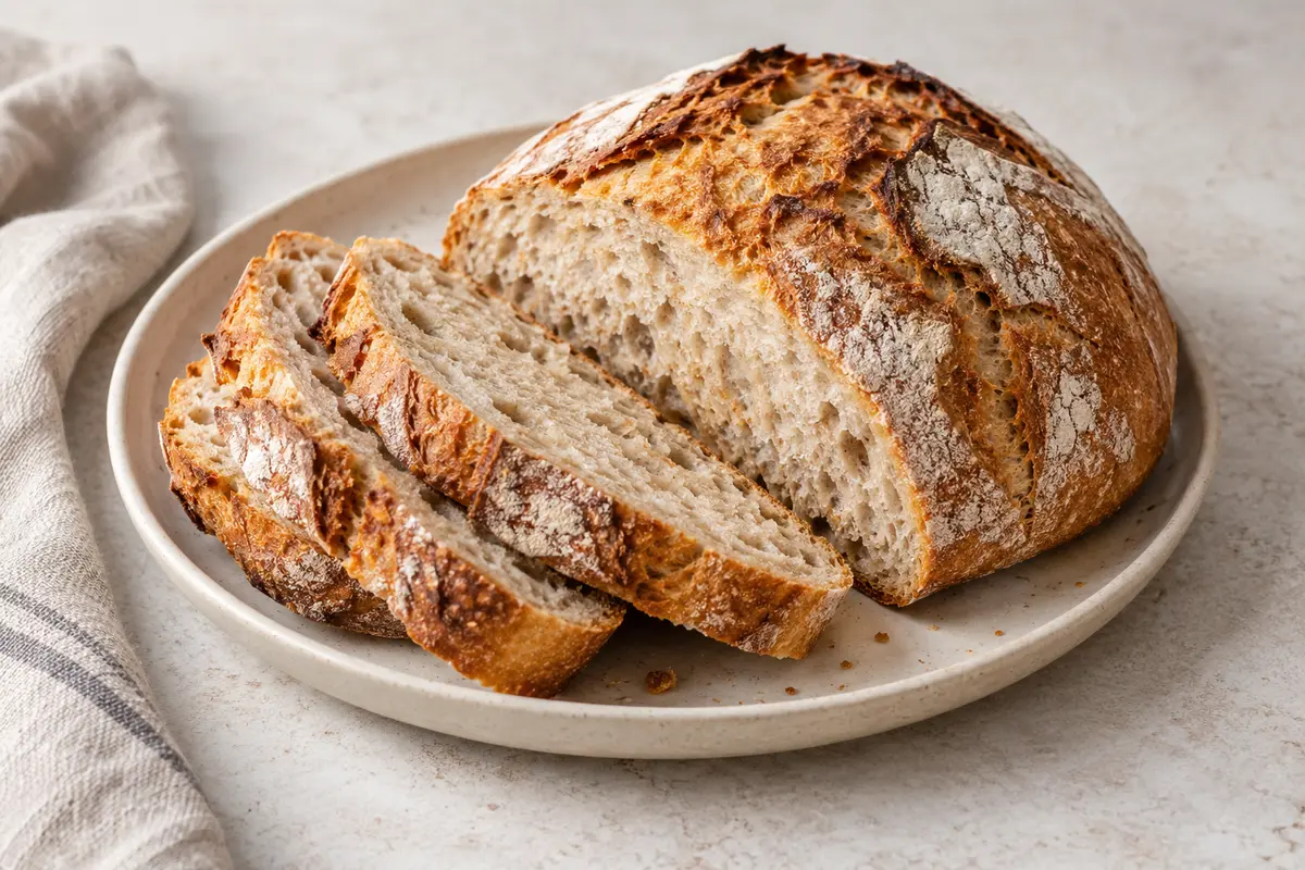 Pain sur un fond de lin clair.