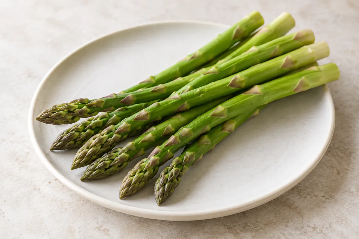 Asperge sur un fond de lin clair.