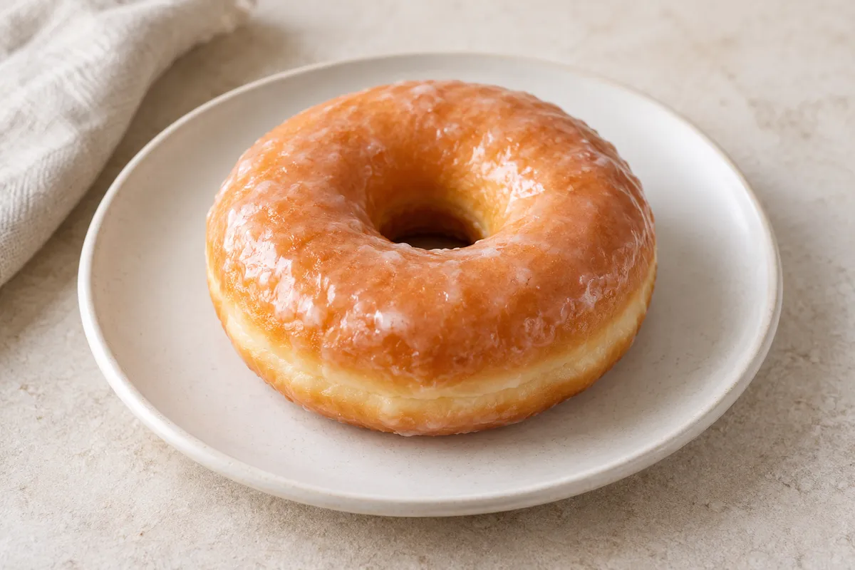 Beignet sur un fond de lin clair.