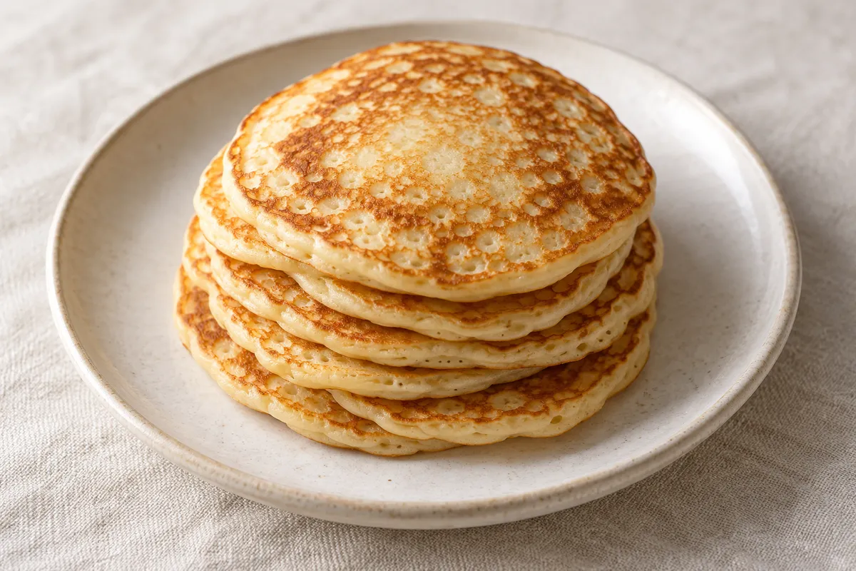 Blini sur un fond de lin clair.