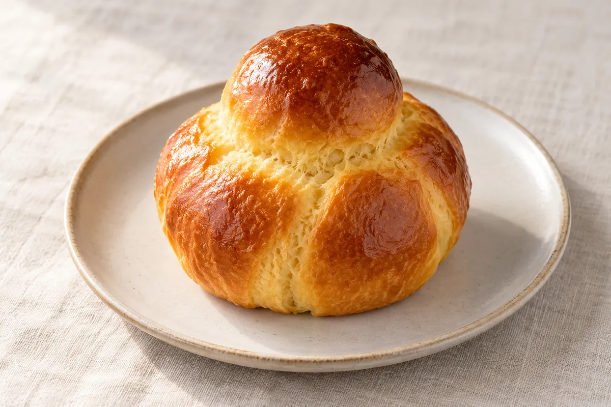Brioche sur un fond de lin clair.