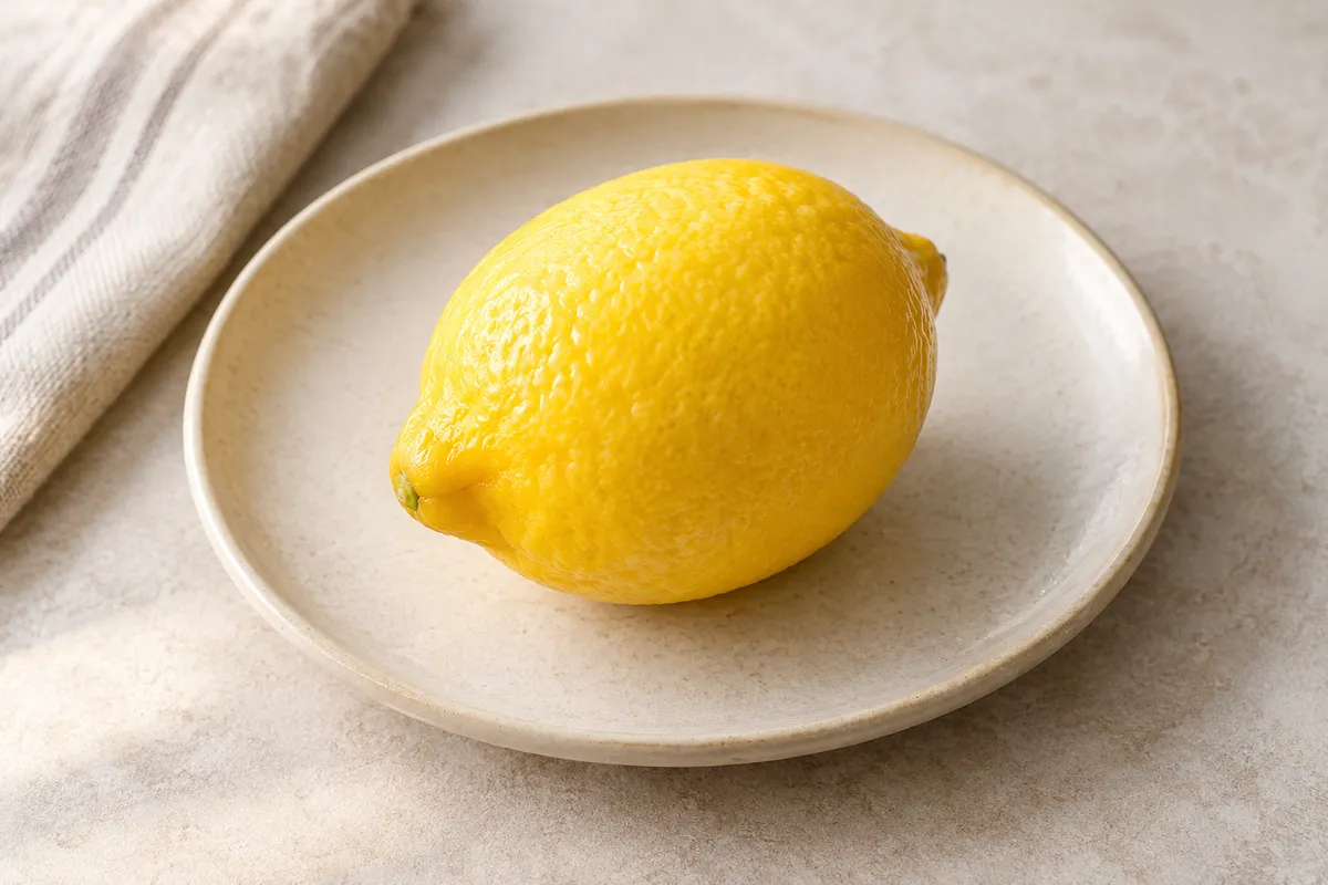 Citron sur un fond de lin clair.