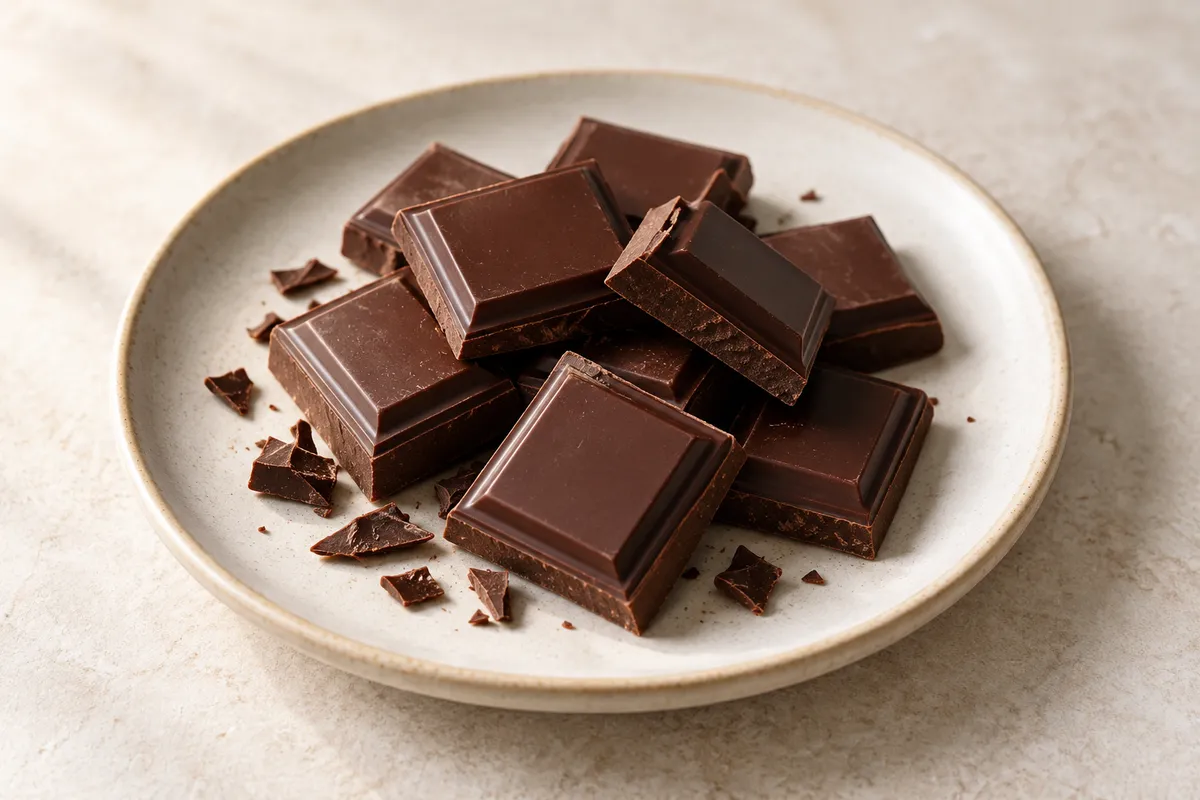 Confiserie au chocolat sur un fond de lin clair.