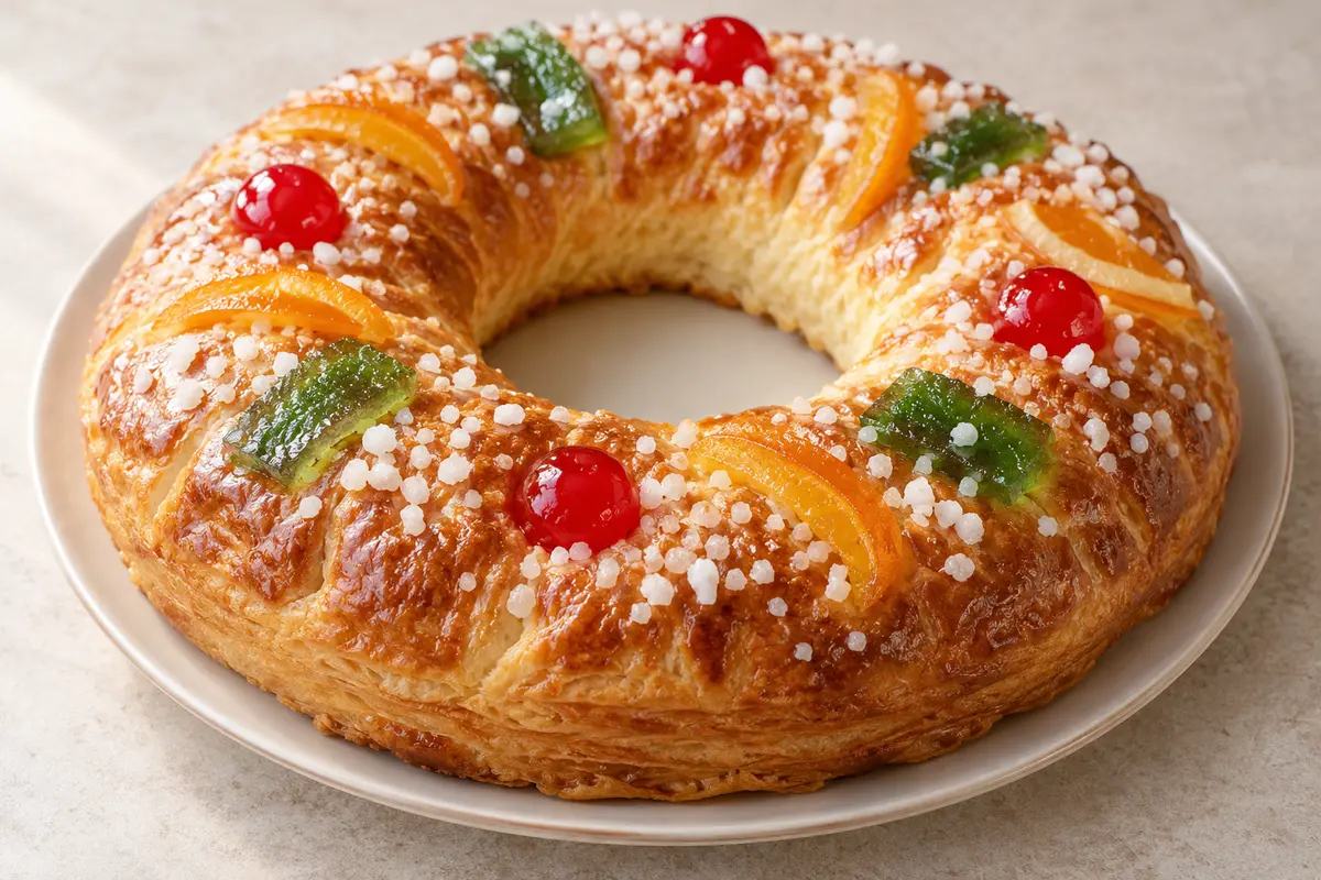 Couronne des rois sur un fond de lin clair.
