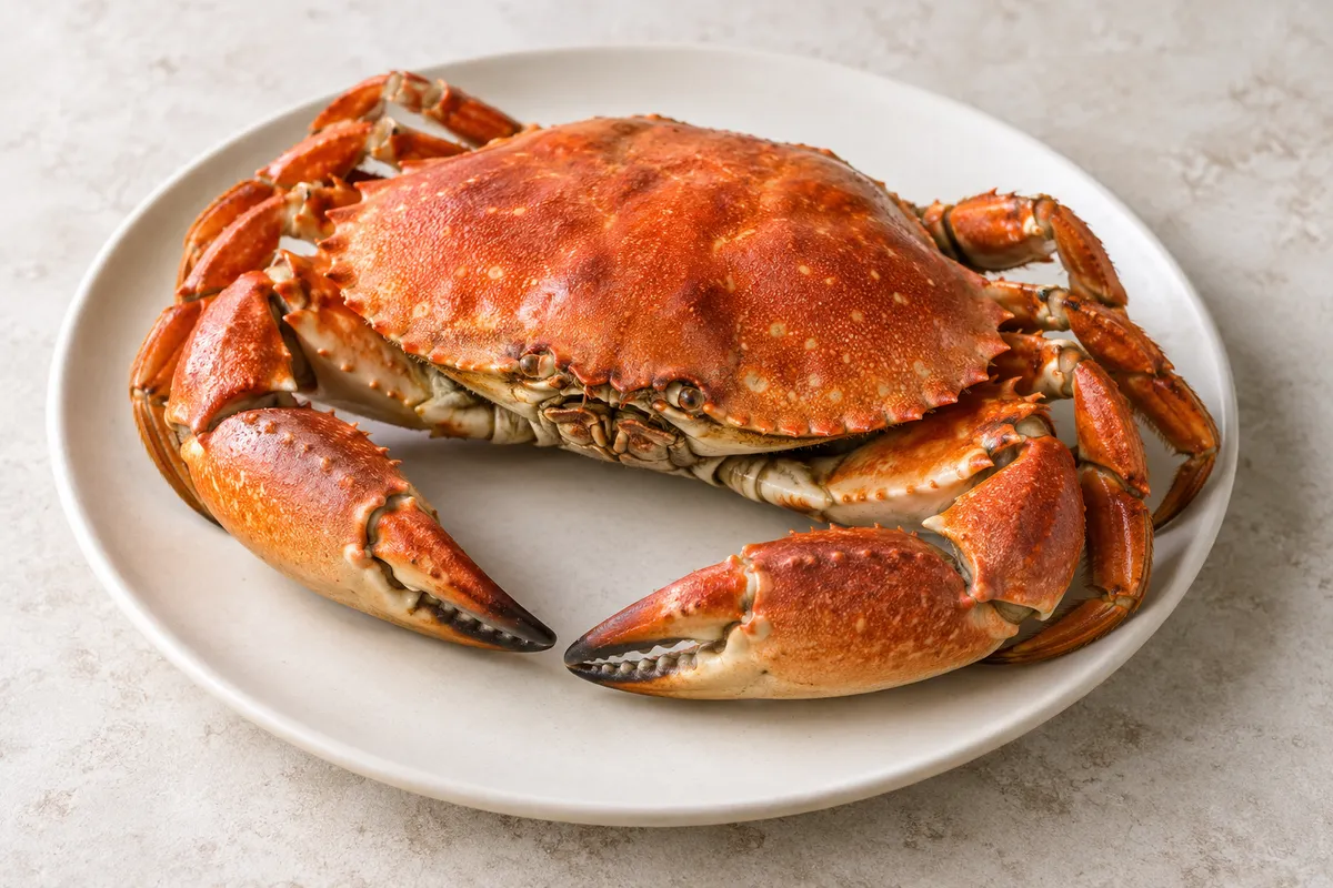 Crabe sur un fond de lin clair.