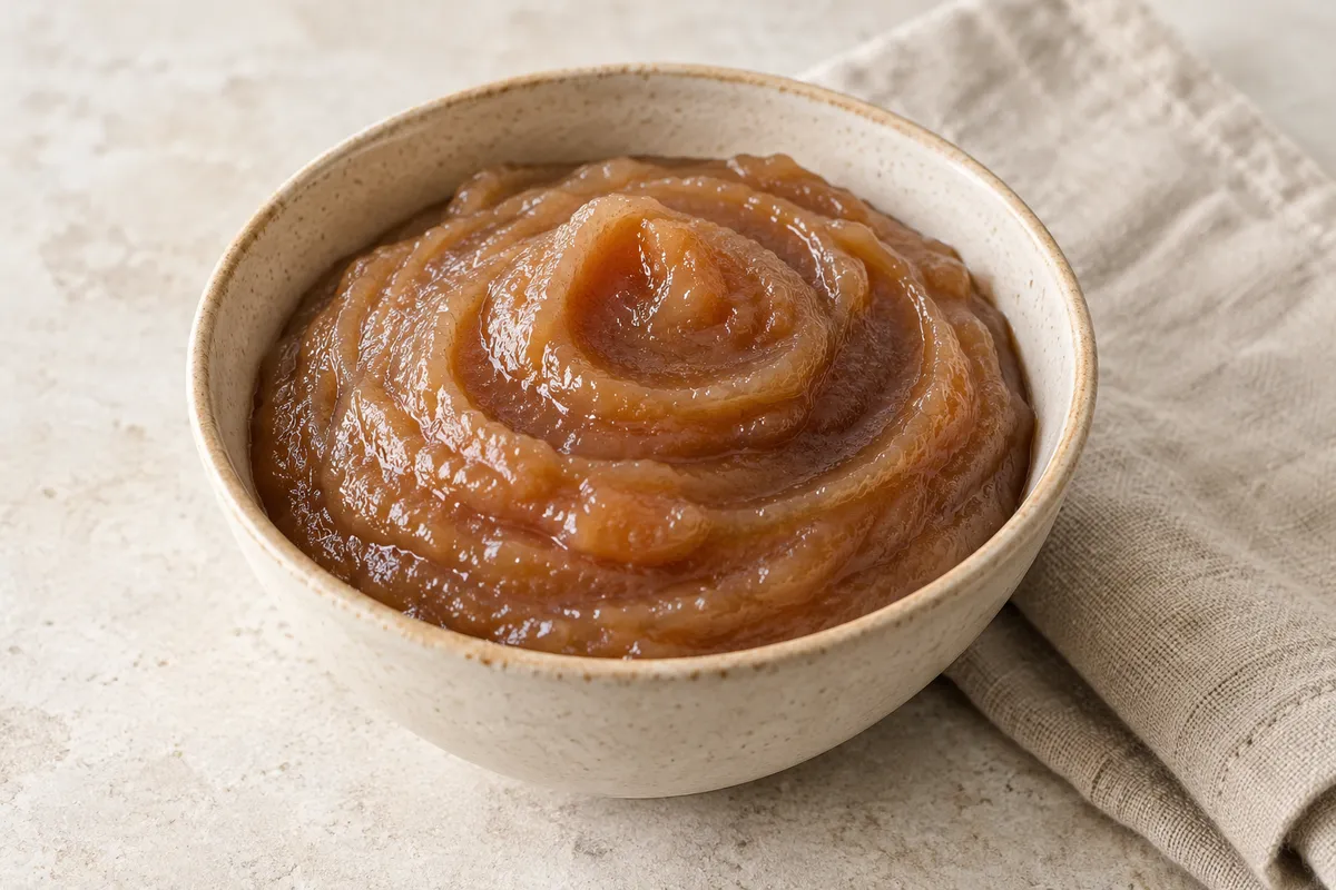 Crème de marron sur un fond de lin clair.