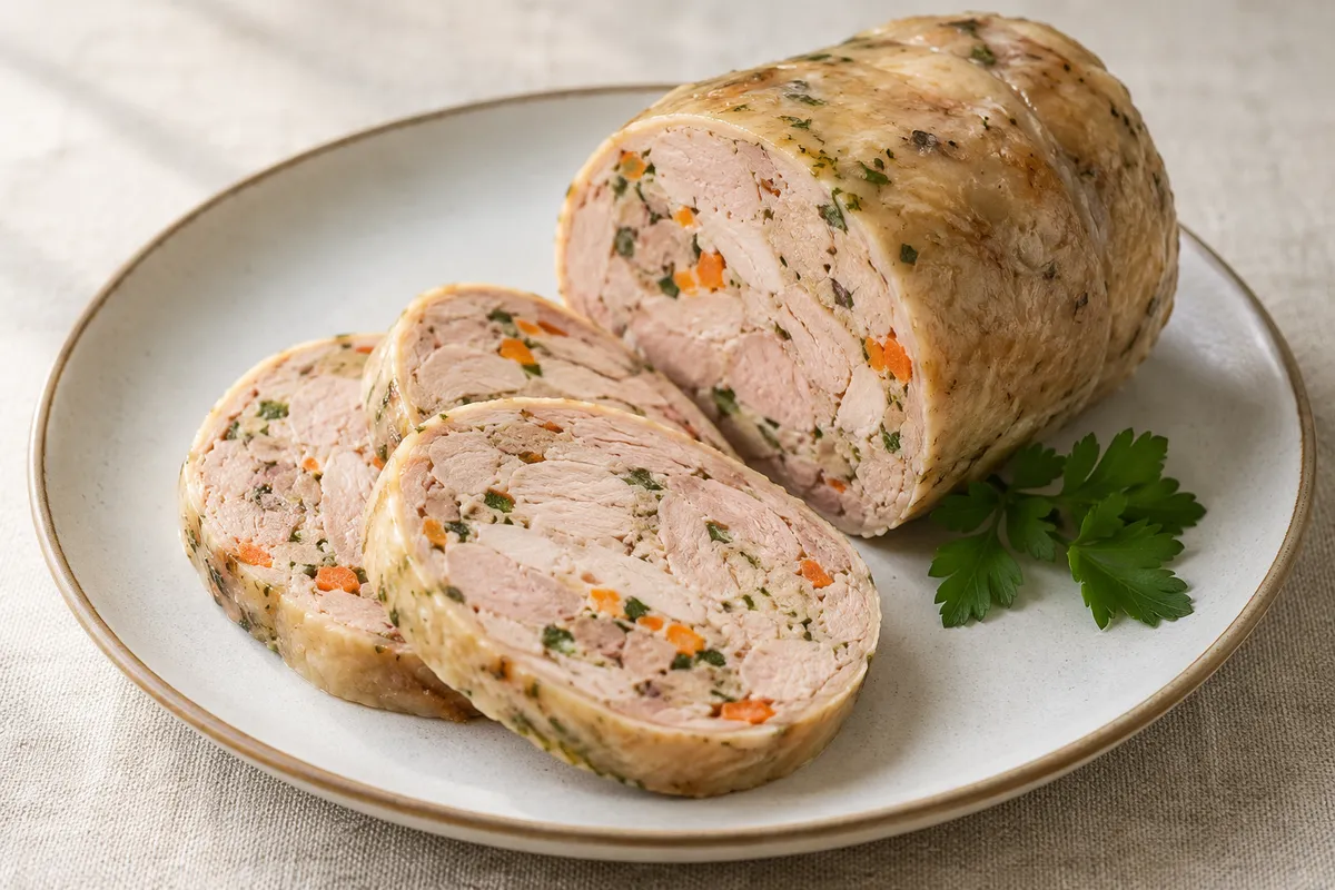 Galantine sur un fond de lin clair.