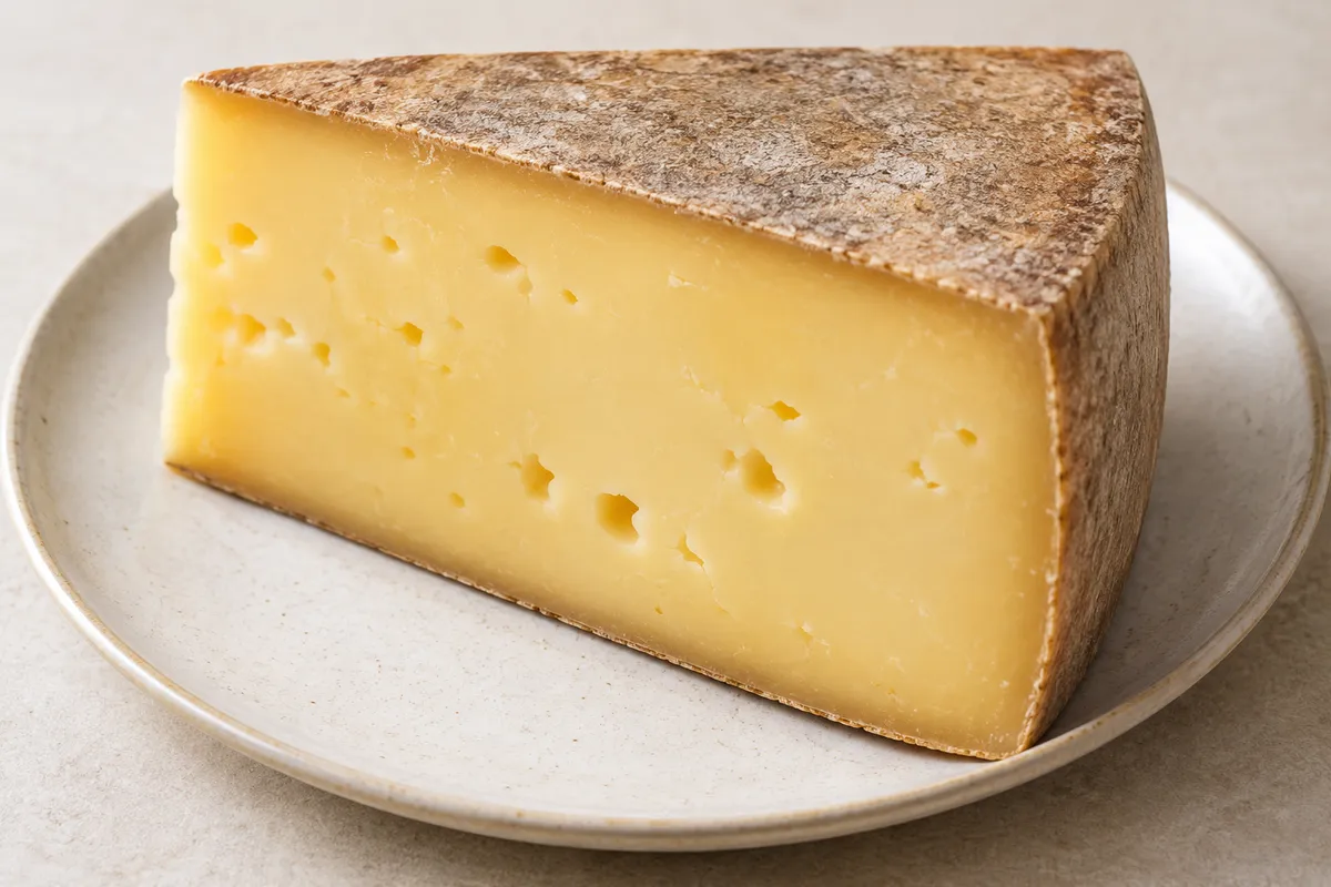 Gruyère sur un fond de lin clair.
