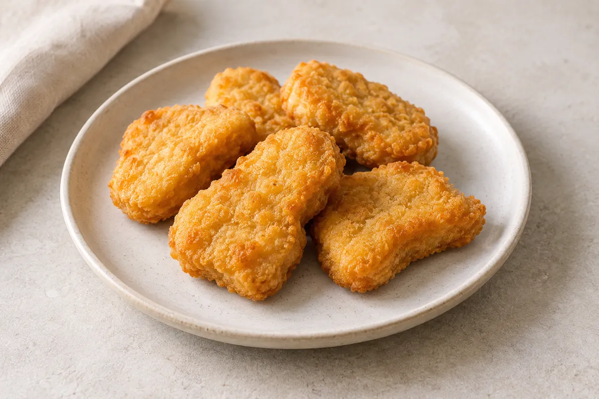 Nugget sur un fond de lin clair.