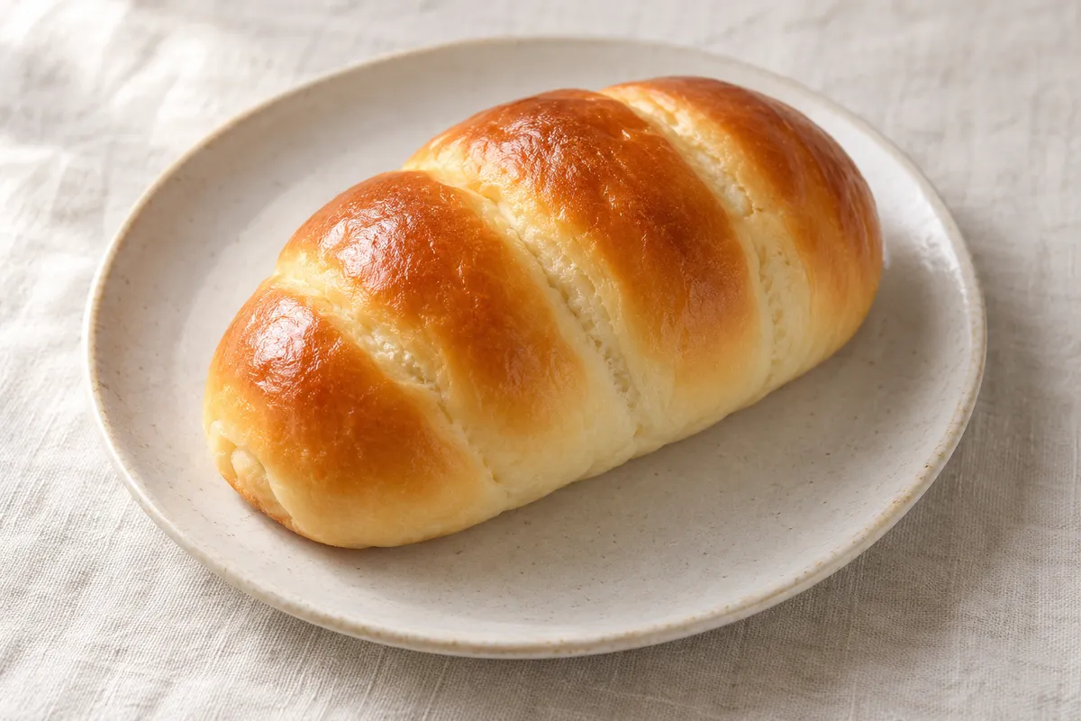 Pain au lait sur un fond de lin clair.