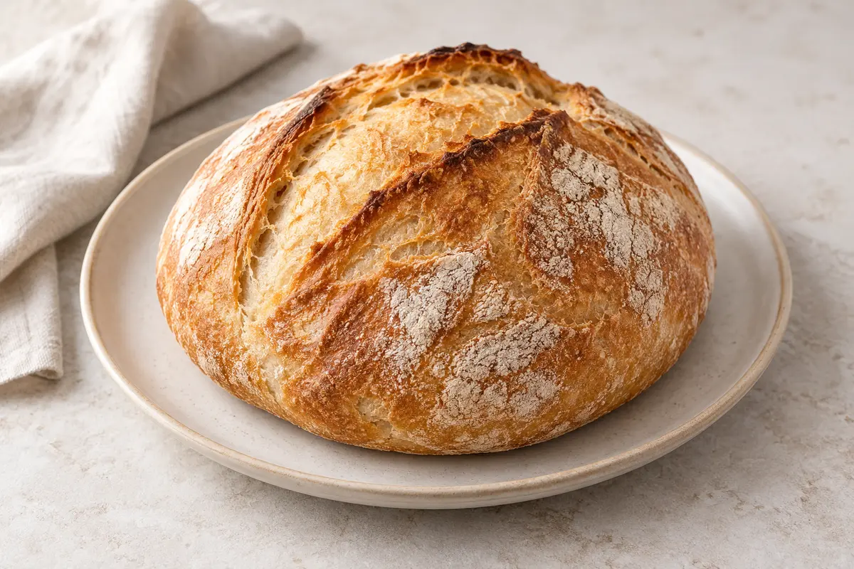 Pain de tradition sur un fond de lin clair.