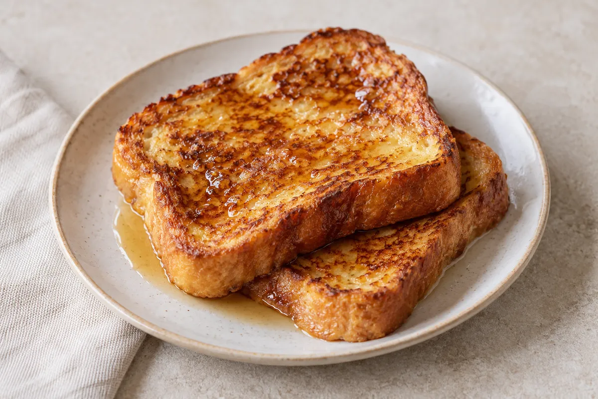 Pain perdu sur un fond de lin clair.