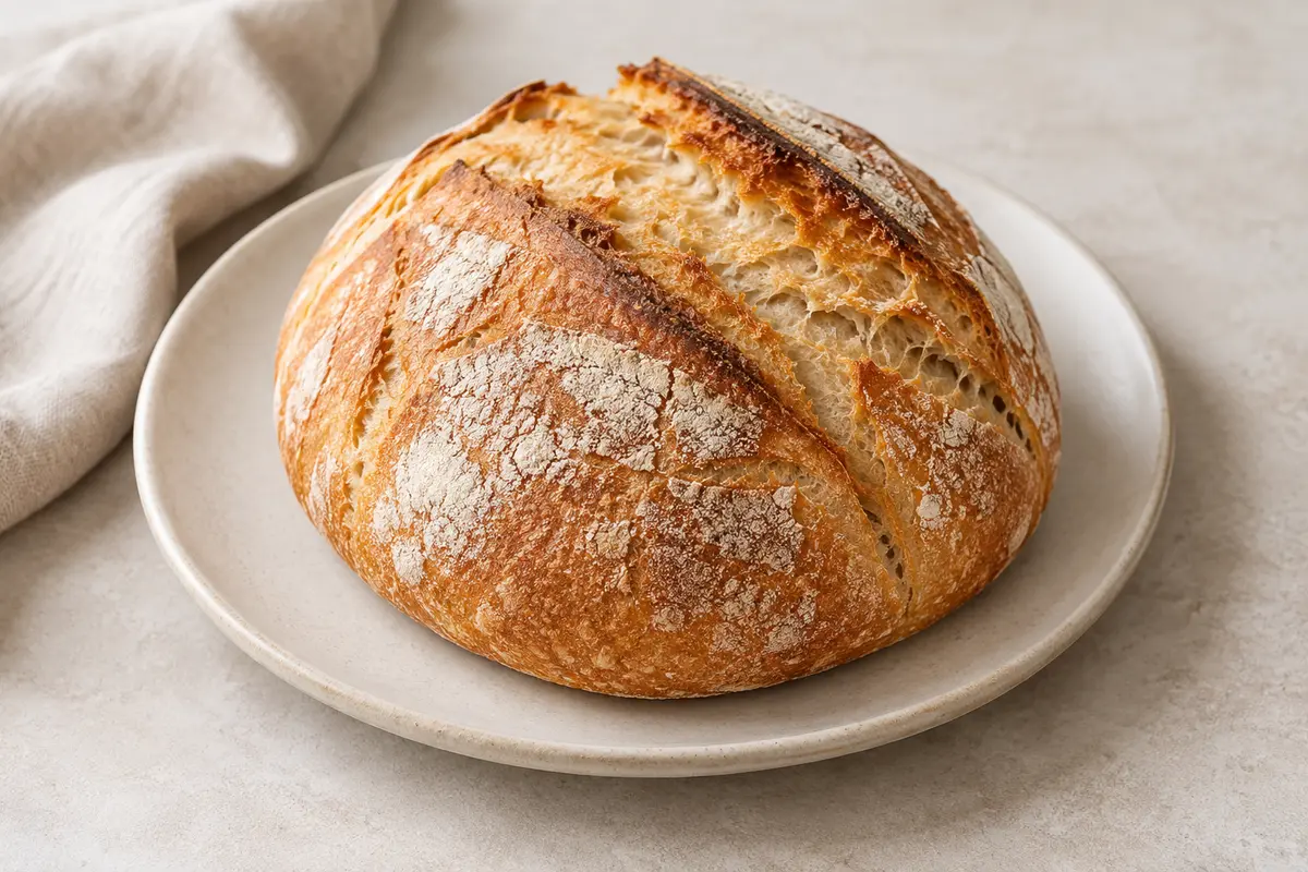 Pain sur un fond de lin clair.