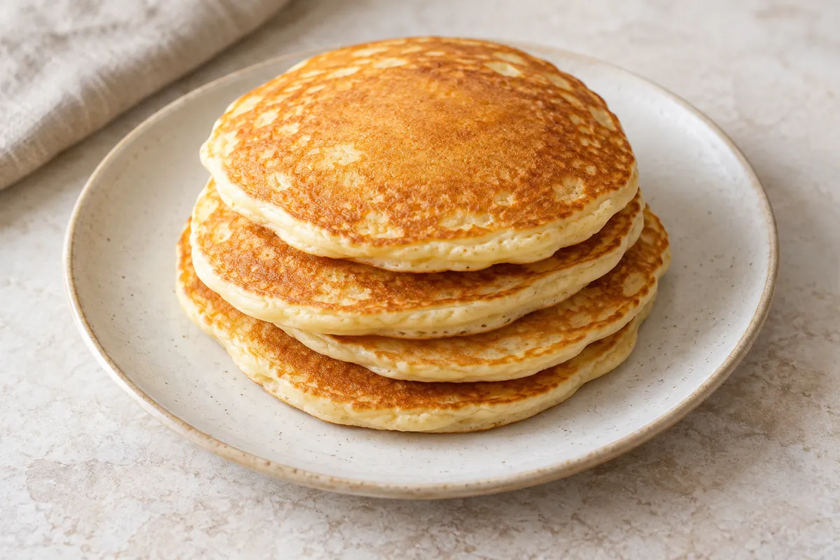 Pancake sur un fond de lin clair.