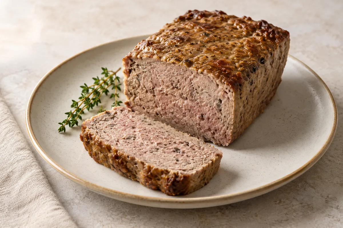 Pâté sur un fond de lin clair.