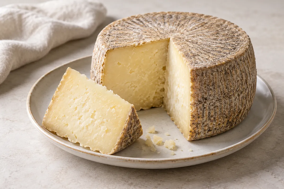 Pecorino sur un fond de lin clair.