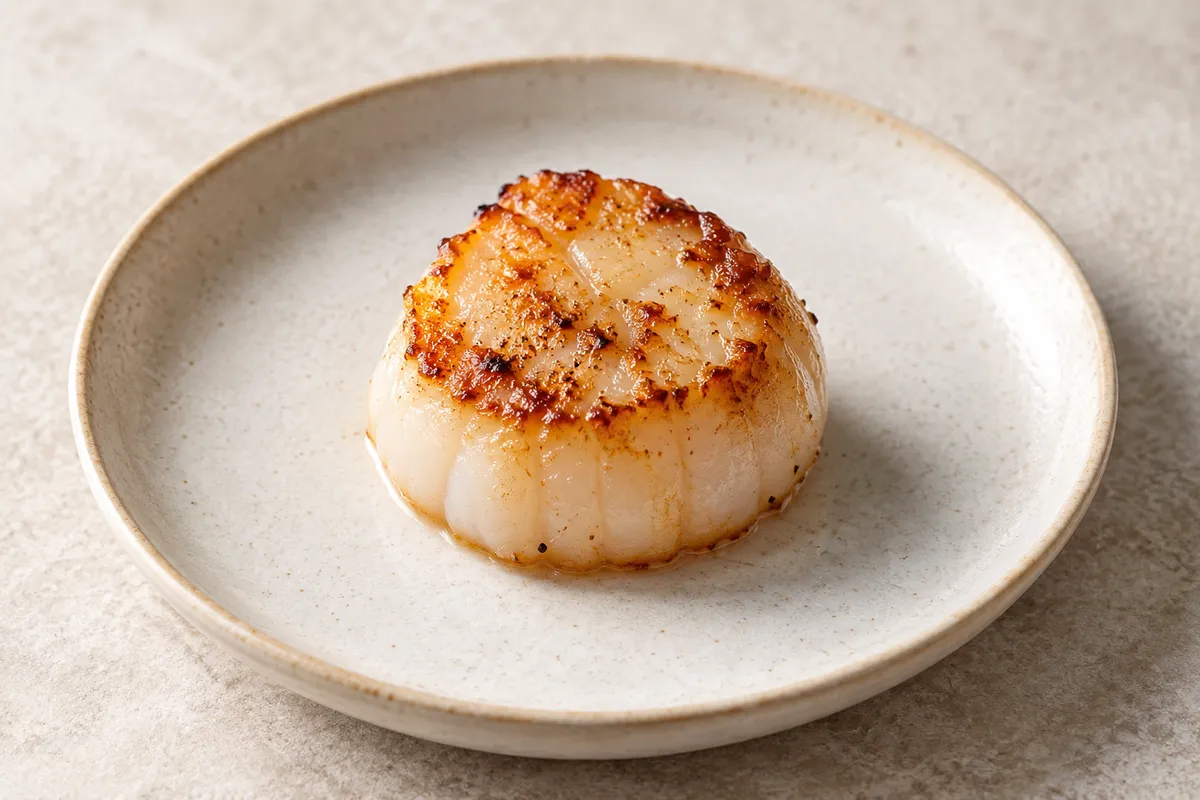 Pecten d'amérique sur un fond de lin clair.