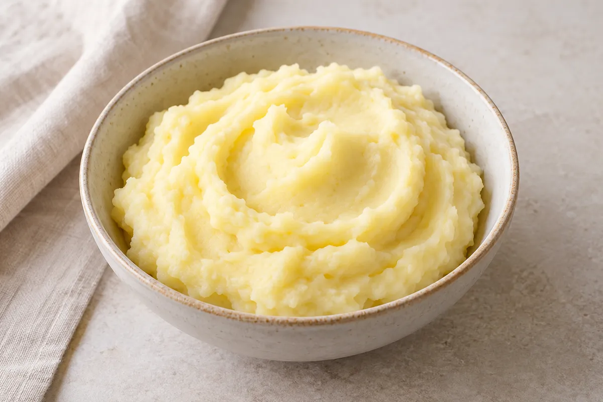 Purée de pomme sur un fond de lin clair.