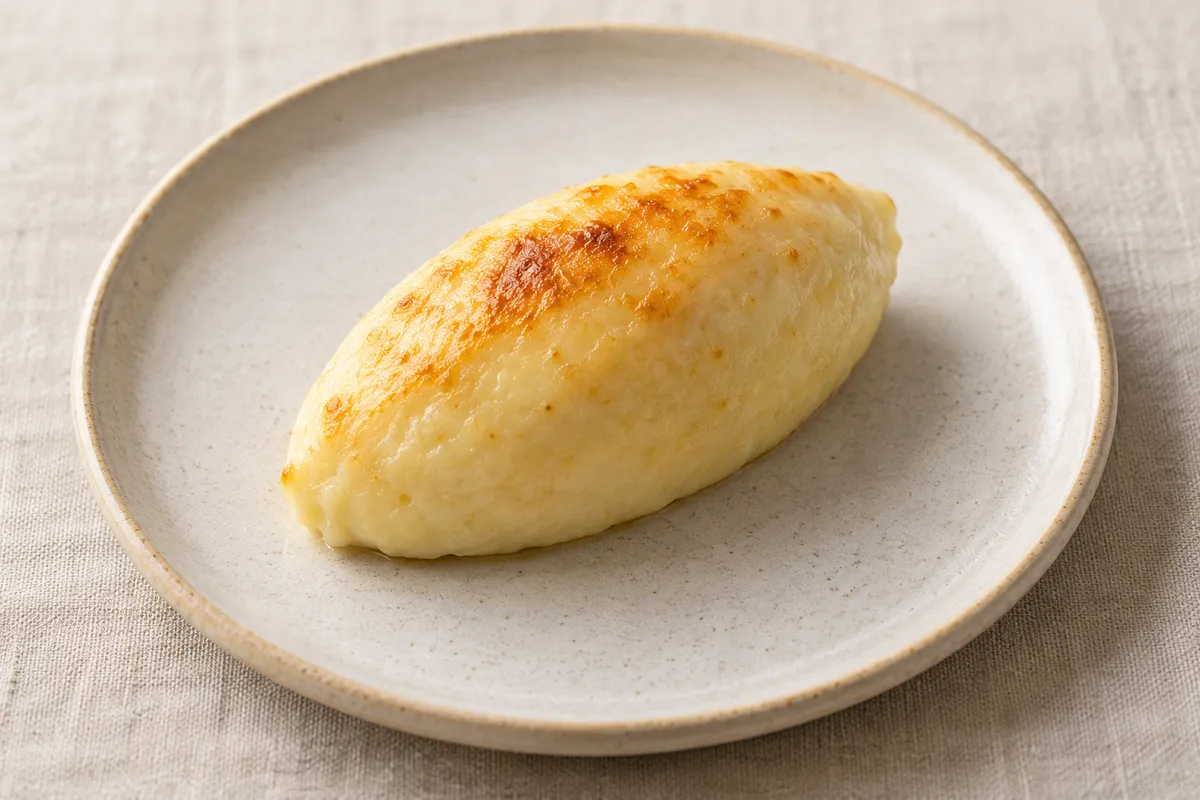 Quenelle sur un fond de lin clair.