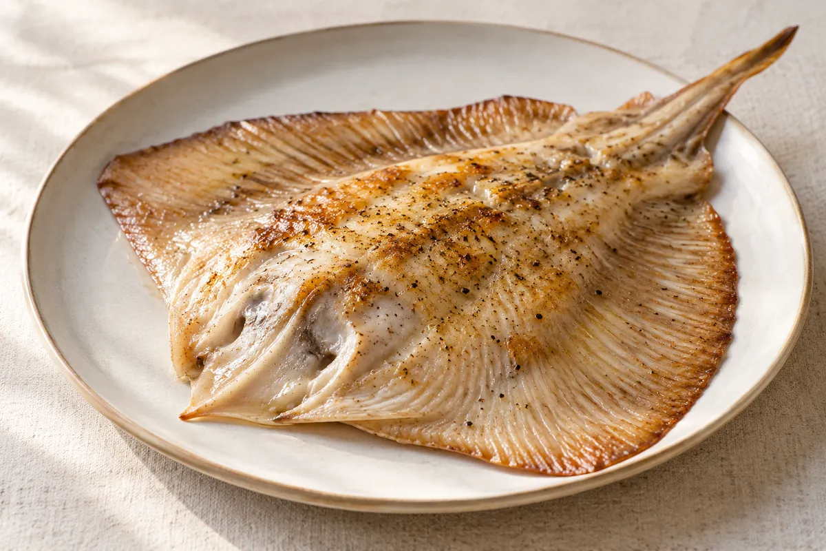 Raie sur un fond de lin clair.