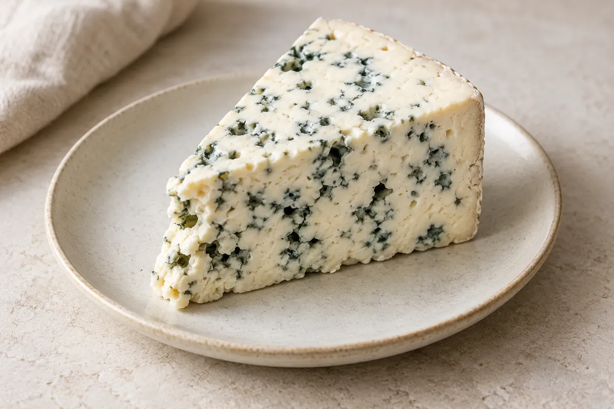Roquefort sur un fond de lin clair.
