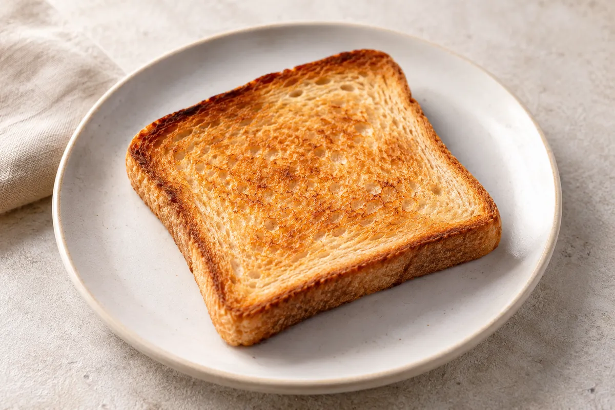 Toast sur un fond de lin clair.